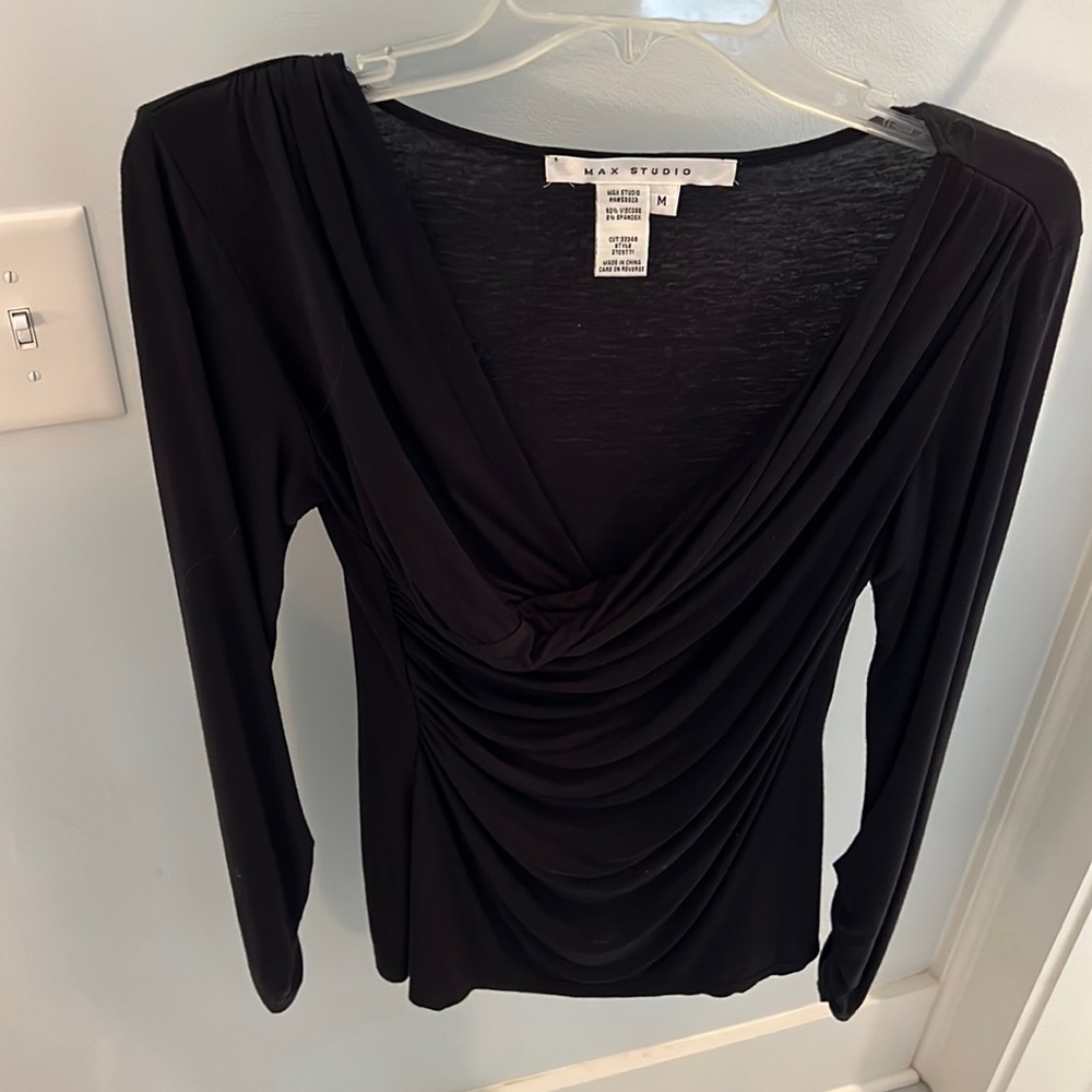 Black top with ruching
